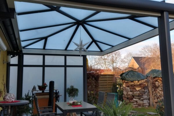 D & F edle Terrassenüberdachung aus Aluminium