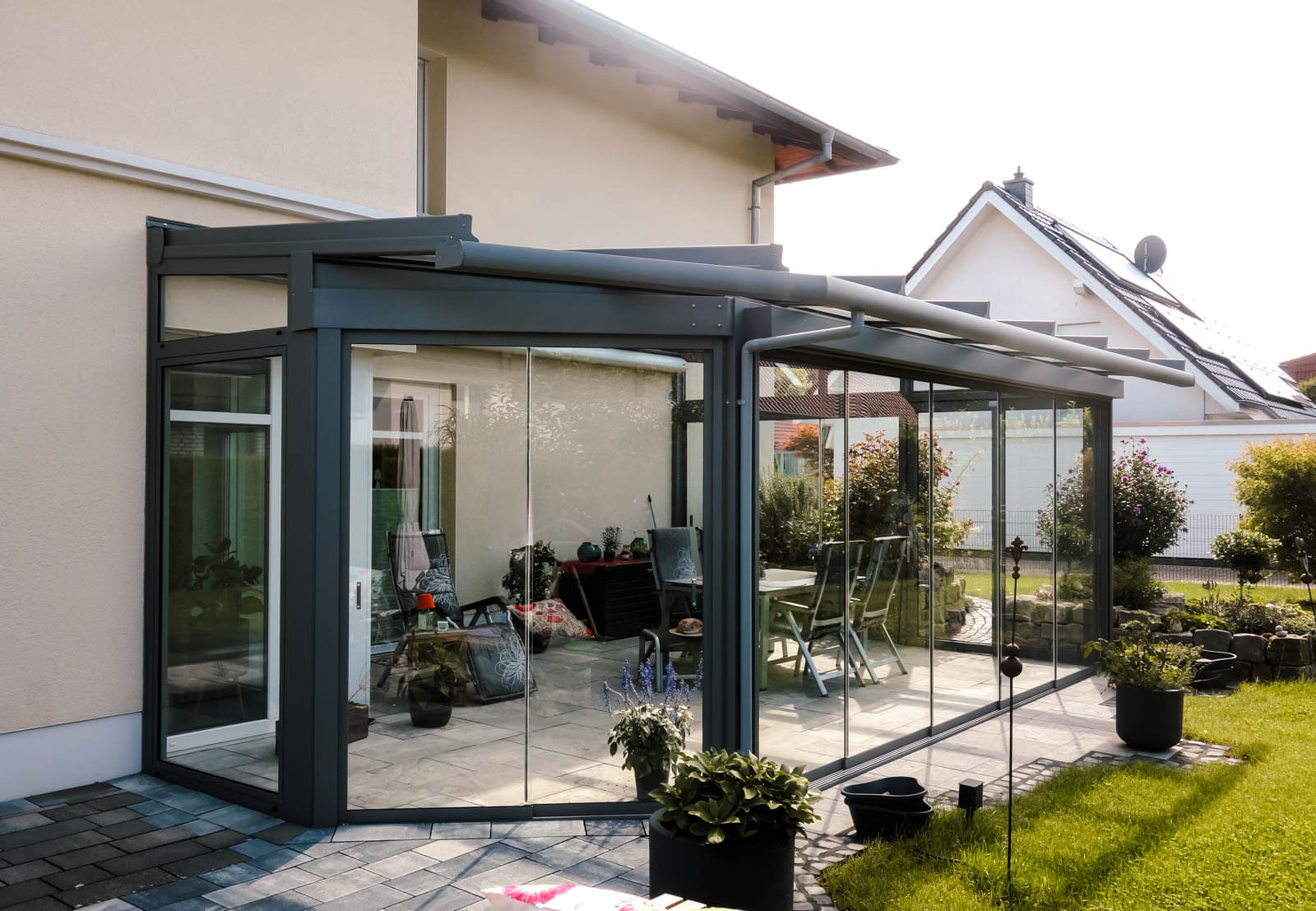 Kaltwintergarten mit Schiebeelementen