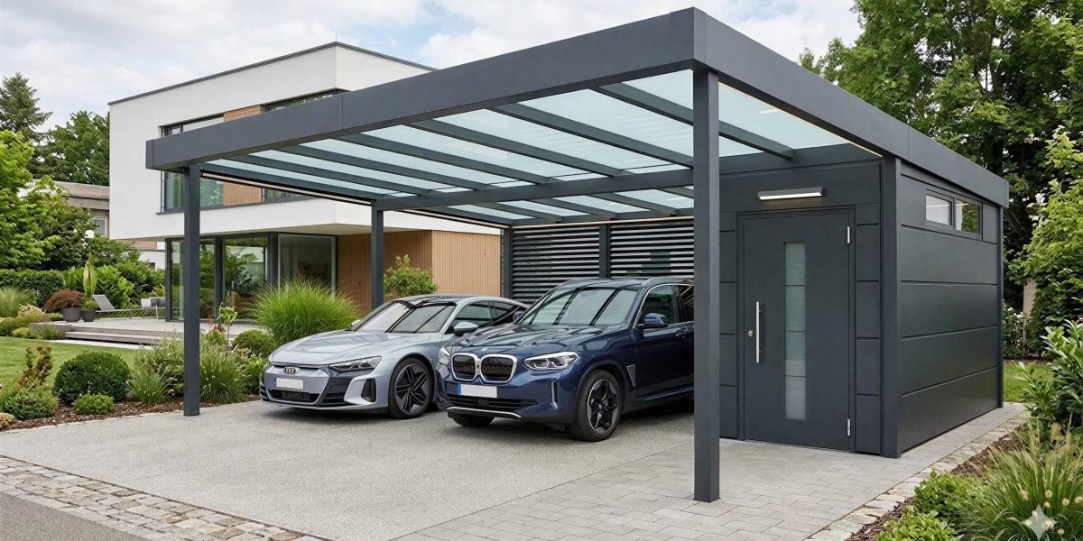 Moderner Carport aus Aluminium